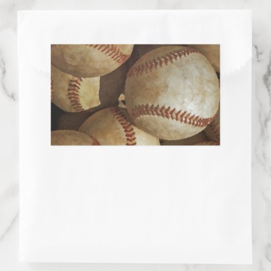 Trendy Baseball Artwork Rechthoekige Sticker (Tas)