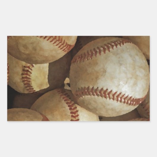 Trendy Baseball Artwork Rechthoekige Sticker (Voorkant)