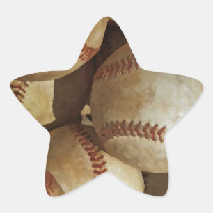 Trendy Baseball Artwork Ster Sticker