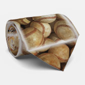 Trendy Baseball Artwork Stropdas (Opgerold)