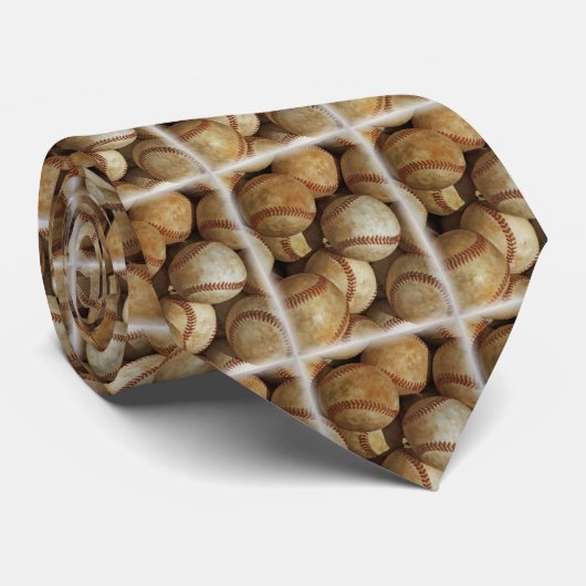 Trendy Baseball Artwork Stropdas (Opgerold)