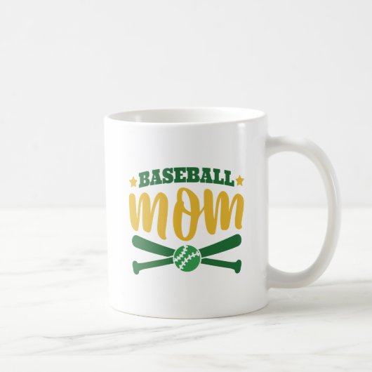 Trendy BASEBALL MOM Afbeeldingen Persoonlijk Gesch Koffiemok (Rechts)