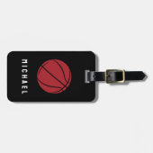 Trendy Basketbal Voeg Jouw naam gepersonaliseerd Bagagelabel (Voorkant horizontaal)