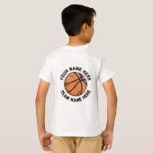 Trendy Basketbal Voeg Jouw naam gepersonaliseerd T-shirt (Achterkant volledig)