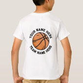Trendy Basketbal Voeg Jouw naam gepersonaliseerd T-shirt (Achterkant)