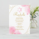 Trendy Bat Mitzvah Uitnodiging (Staand voorkant)