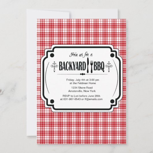 Trendy BBQ Uitnodiging (Voorkant)