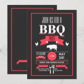 Trendy BBQ Uitnodiging (Voorkant / Achterkant)