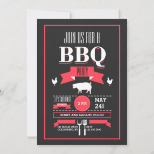 Trendy BBQ-uitnodiging Kaart