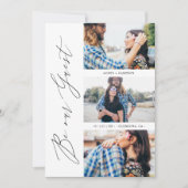 Trendy Be our Guest Chic Romantic 3 Photos Wedding Save The Date (Voorkant)