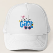 Trendy Beach Girl Artsy Typography Vacking Trucker Pet (Voorkant)