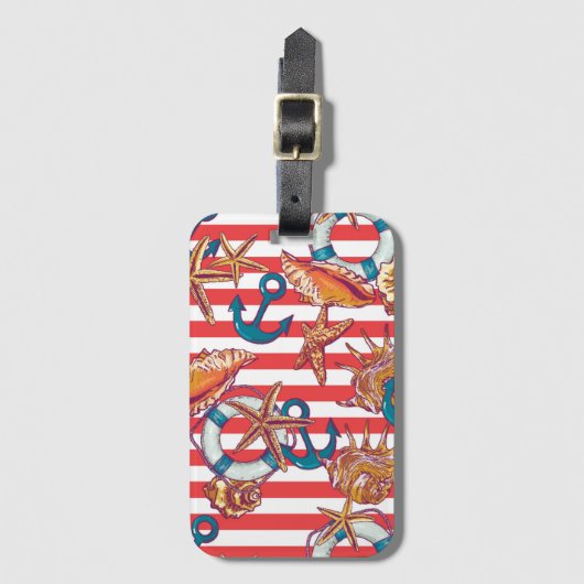 Trendy Beach Pattern Bagagelabel (Voorkant (verticaal))