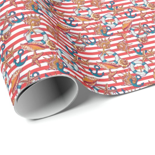 Trendy Beach Pattern Cadeaupapier (Rol Hoek)