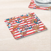 Trendy Beach Pattern Kartonnen Onderzetters (Schuin)