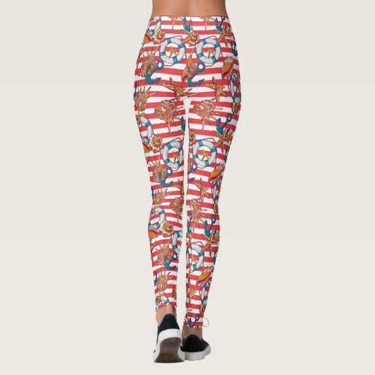 Trendy Beach Pattern Leggings (Achterkant)