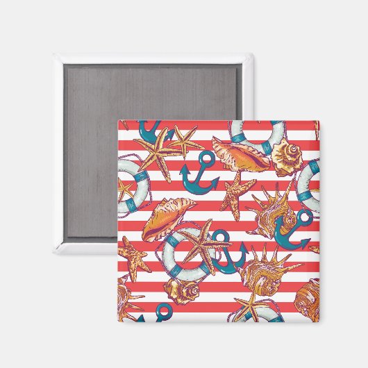 Trendy Beach Pattern Magneet (Voorkant / Achterkant)