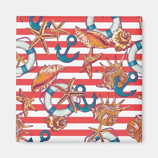 Trendy Beach Pattern Magneet (Voorkant)
