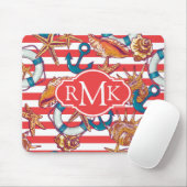 Trendy Beach Pattern | Monogram Muismat (Met muis)
