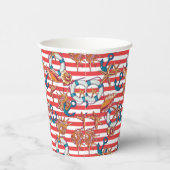 Trendy Beach Pattern Papieren Bekers (Rechts)