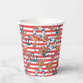 Trendy Beach Pattern Papieren Bekers (Voorkant)