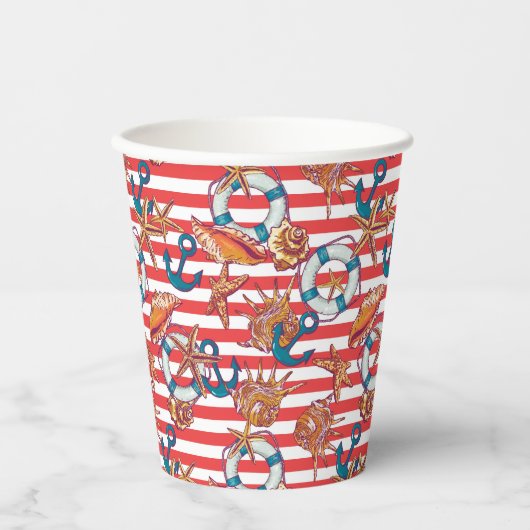 Trendy Beach Pattern Papieren Bekers (Voorkant)