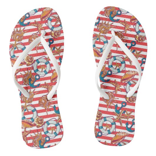 Trendy Beach Pattern Teenslippers (Voetbed)
