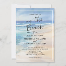 Trendy Beach Waterverf Ocean Summer Wedding
