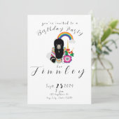 Trendy BearyCorn Cartoon Meisjes Verjaardagsfeest Kaart (Staand voorkant)