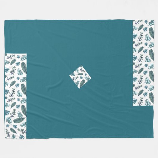 Trendy Beauful leaves fleece Blanket (Voorkant (Horizontaal))