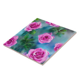 Trendy Beauful Waterverf roze Roses Collectie Tegeltje