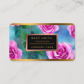 Trendy Beauful Waterverf roze Roses Collectie Visitekaartje (Voorkant)