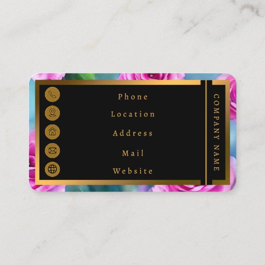 Trendy Beauful Waterverf roze Roses Collectie Visitekaartje (Achterkant)