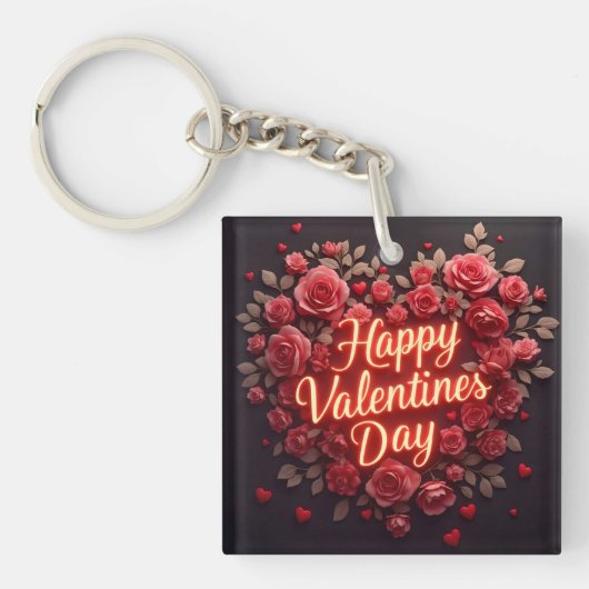 Trendy Beautiful Luxury Floral Love Collection Sleutelhanger (Voorkant)