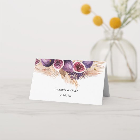 Trendy Beauty Paarse Figs & Pampas Plaatskaartje (Achterkant)