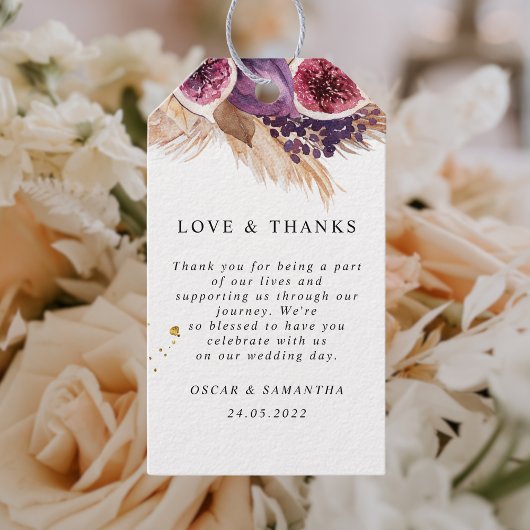 Trendy Beauty Paarse Vijgen & Pampas Cadeaulabel