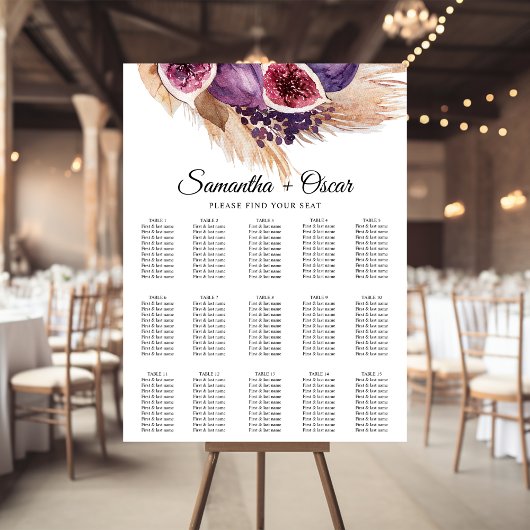 Trendy Beauty Paarse Vijgen & Pampas Poster