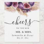 Trendy Beauty Paarse Vijgen & Pampas Wijn Etiket (Enkel label)