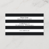 Trendy Beauty Zwart-Wit Gestreept Turquoise Visitekaartje (Achterkant)