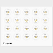 Trendy bedankingscript gouden confetti sjabloon ronde sticker (Vel)