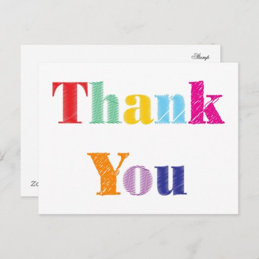 Trendy Bedankt Briefkaart (Voorkant / Achterkant)