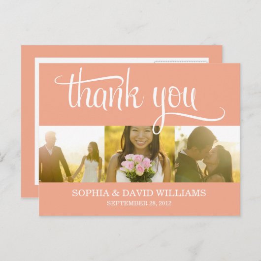 TRENDY BEDANKT | BRUILOFT BEDANKT KAART (Voorkant / Achterkant)