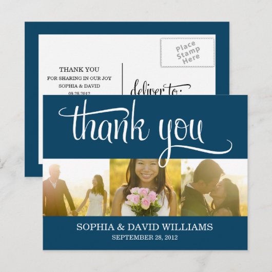 TRENDY BEDANKT | BRUILOFT BEDANKT KAART (Voorkant / Achterkant)