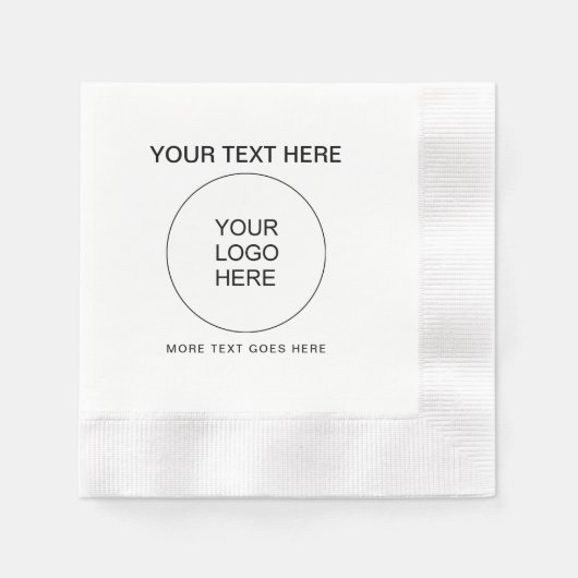 Trendy Bedrijf Logo Tekst Wit Gecodeerde Cocktail Servet (Voorkant)