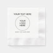 Trendy bedrijfslogotekst witte gemunte cocktail servet (Voorkant)