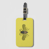 Trendy BEE Gele Stippenpatroon Cadeaodecoratie NIE Bagagelabel (Voorkant (verticaal))
