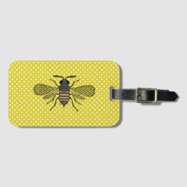 Trendy BEE Gele Stippenpatroon Cadeaodecoratie NIE Bagagelabel