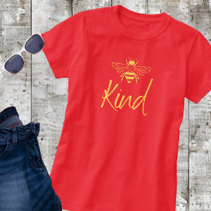 Trendy "Bee Kind" Bumble Bee Yellow tekst T-shirt