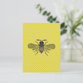 Trendy BEE Yellow Polkadot Pattern Gift Decor NEW Briefkaart (Staand voorkant)