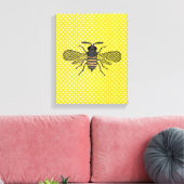 Trendy BEE Yellow Polkadot Pattern Gift Decor NEW Canvas Afdruk (Insitu (Woonkamer))