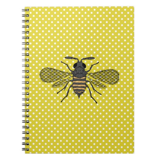 Trendy BEE Yellow Polkadot Pattern Gift Decor NEW Notitieboek (Voorkant)